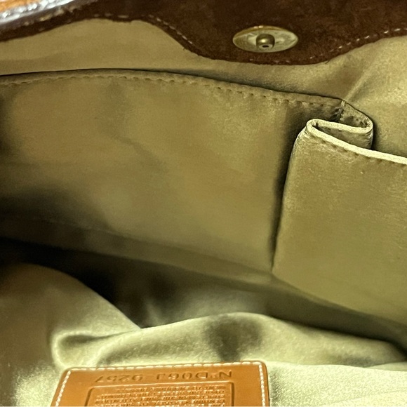 Coach Poppy for Peace Vintage Suede and Leather Shoulder Bag - Picture 8 of 9